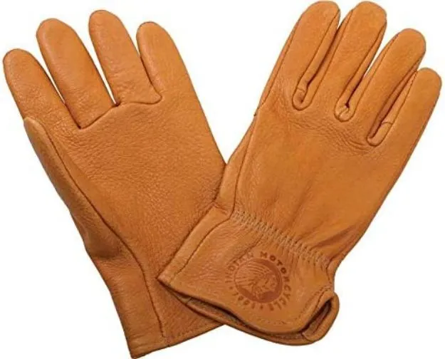 Picture of Men's Indian Motorcycle Tan Deerskin Leather Gloves