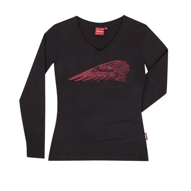 Picture of Women's Indian Motorcycle Black Headdress Long Sleeve T-Shirt