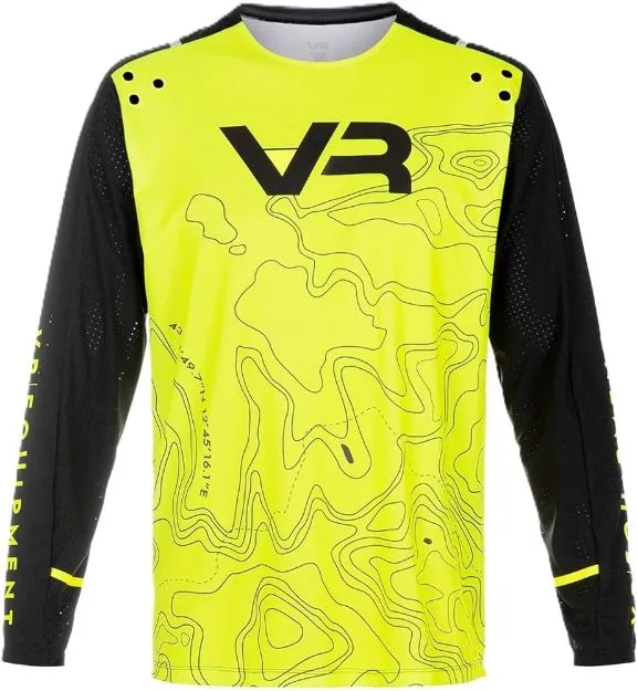 Picture of VR Equipment Unisex Performance MX Racing Jersey – Yellow Topographic